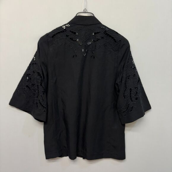 Kobi Halperin Women Open Front Blazer Jacket Size Medium Tencel Linen C024 -6 - Picture 13 of 16